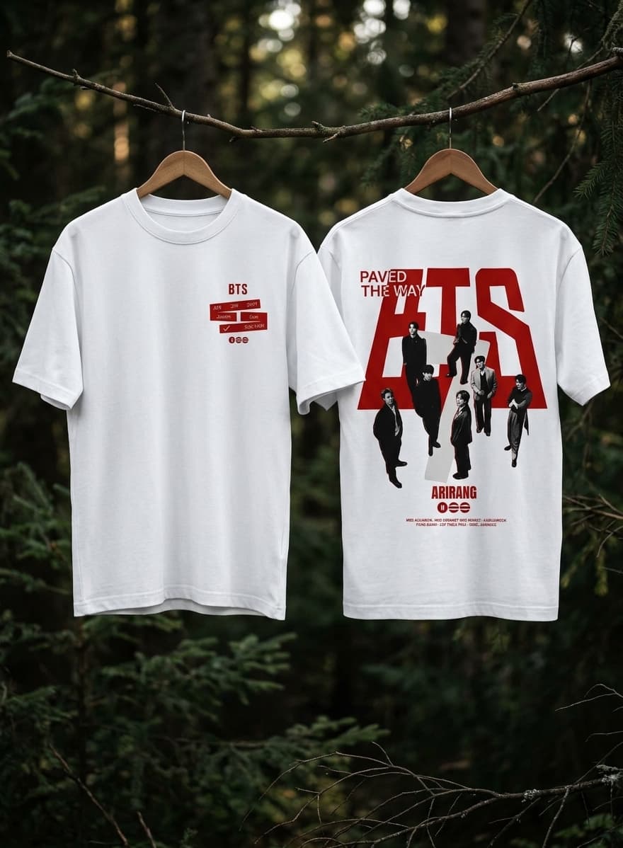 Paved The Way tee, front and back view